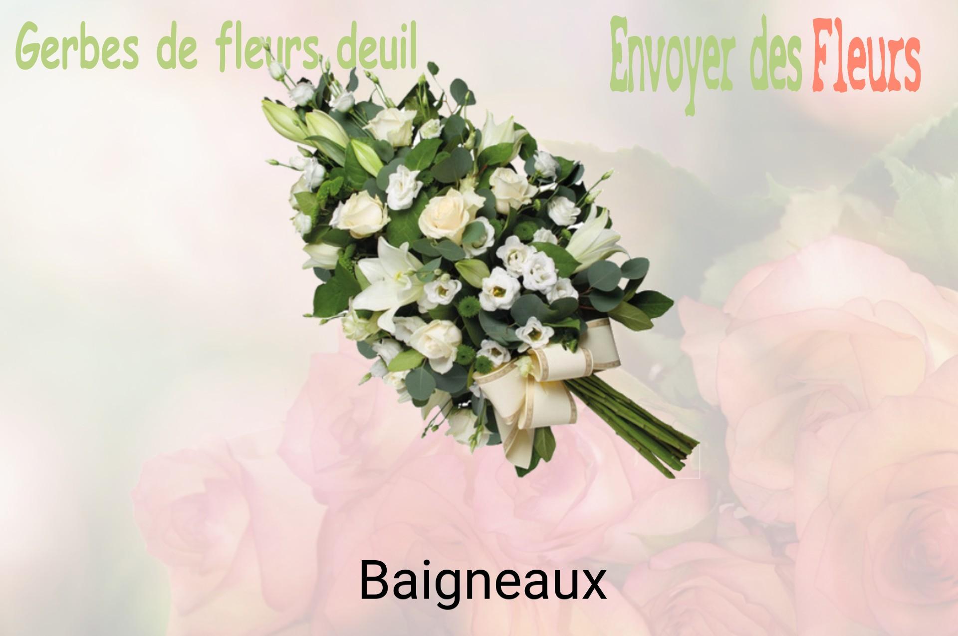 Gerbe de fleurs de deuil livrée à Baigneaux